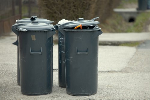 Residential and commercial waste bins in Kingscross